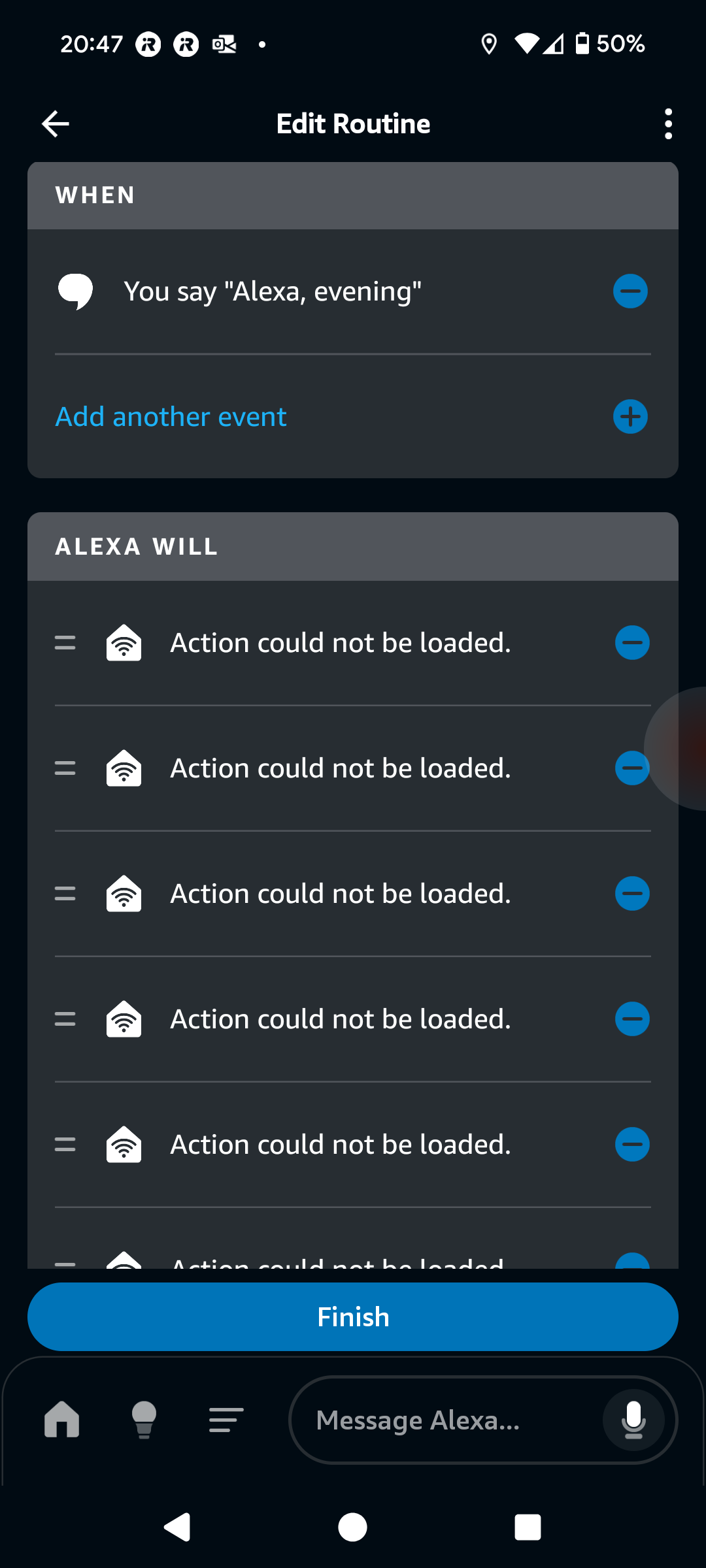 Alexa app routines usually work